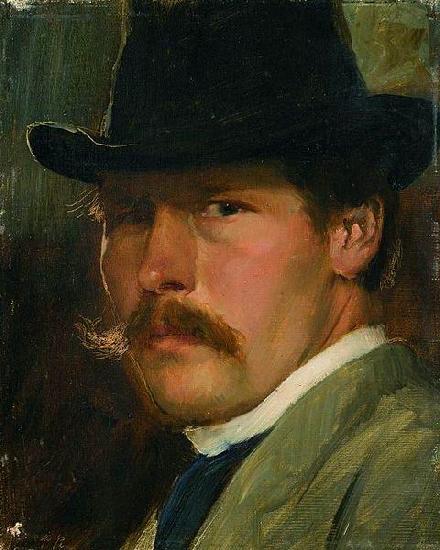 Paul Raud Self-Portrait with a Hat oil painting picture